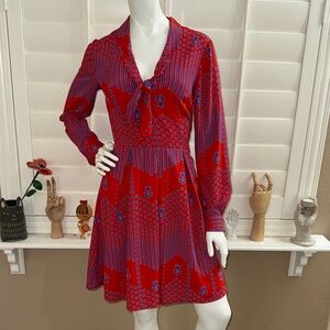 ModCloth Pleasant Confidence A-Line Tie Neck Dress
